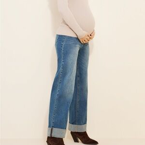 1822 Denim Maternity Cuffed Wide Leg Jeans